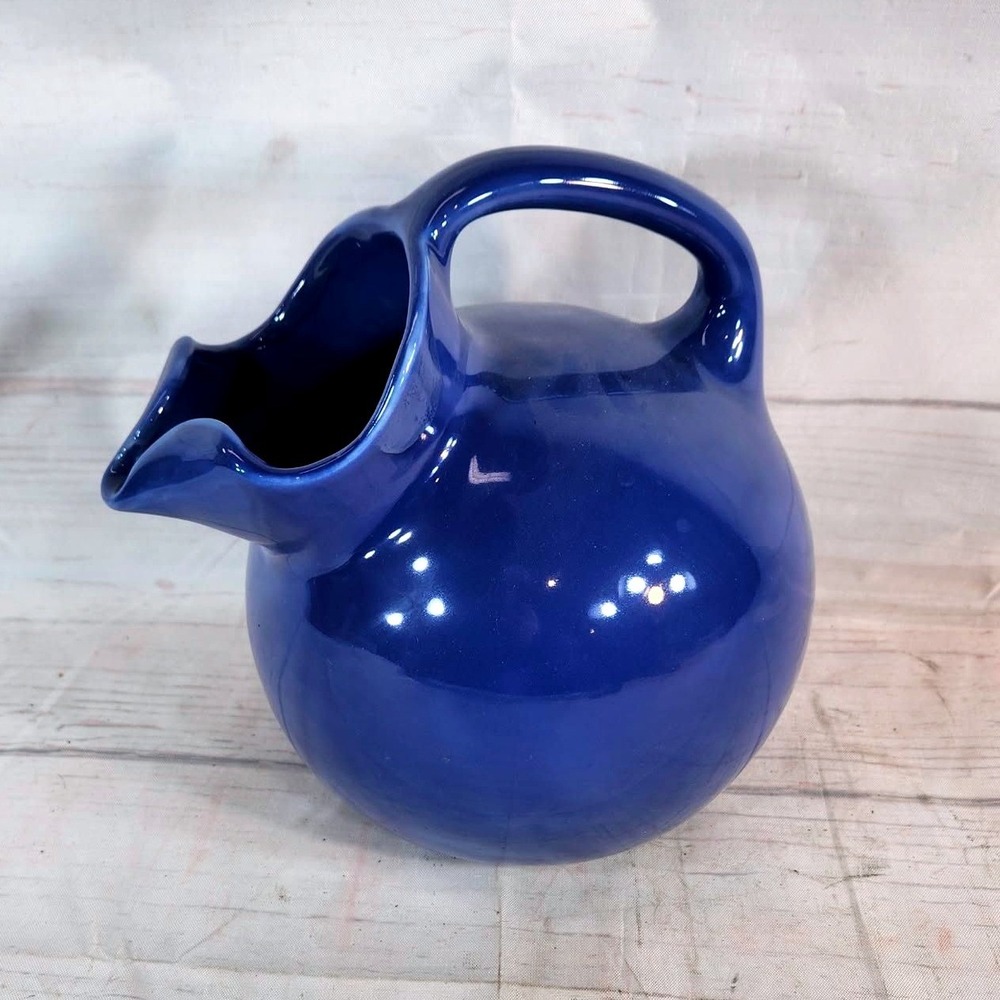 Vintage Shenango Pitcher China Ball Style Ceramic Navy‎